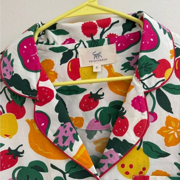 Printfresh Organic Cotton Short Sleep Set - Colorful Fruit Smoothie - Picture 3 of 13